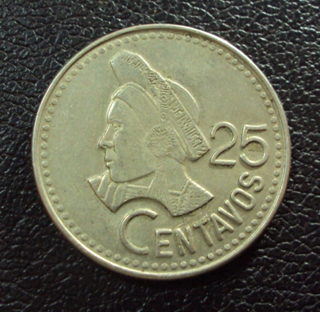 Гватемала 25 сентаво 1987 год.