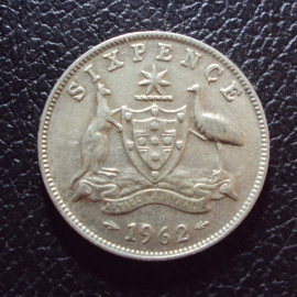 Австралия 6 пенсов 1962 год.