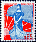Франция 1960 год . Марианна в лодке , (type II). Каталог 8,0 €. (2) 