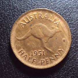 Австралия 1/2 пенни 1951 год.