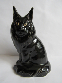 кот Мейн-кун черный ,авторская керамика,Вербилки .роспись