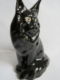 кот Мейн-кун черный ,авторская керамика,Вербилки .роспись - вид 1