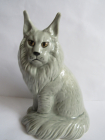 кот Мейн-кун серый ,авторская керамика,Вербилки .роспись