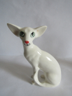 кот Ориентальный белый ,авторская керамика,Вербилки .роспись