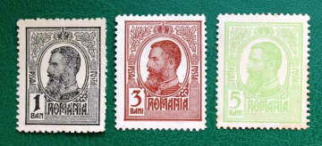 Румыния 1909 король Кароль I Sc#217-219 MLH
