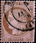 Франция 1873 год . Церес . 10 c . Каталог 15 £ . (2)