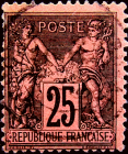 Франция 1878 год . Аллегория . 25 c . Каталог 28 £  (2)