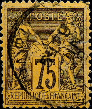 Франция 1890 год . Аллегория . 75 c . Каталог 50,0 £ . 