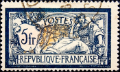Франция 1900 год . Аллегория . 5 франков . Каталог 5,50 £ . (1)