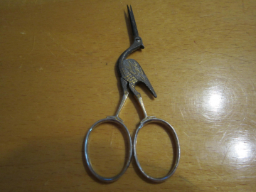Ножницы "Аист" сталь серебрение позолота Швеция до 1917 г. 