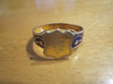 Перстень. кольцо серебро 84 проба, позолота, эмаль до 1917 г. 