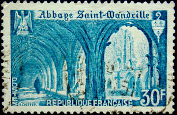 Франция 1951 год . Аббатство Святого Вандриля . Каталог 6,0 £.