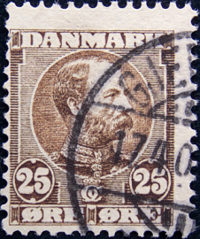 Дания 1905 год . Король Кристиан IX , 25 э . Каталог 6,50 £.