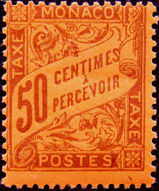 Монако 1904 год . Доплатная , 50 с . Каталог 6,50 €.