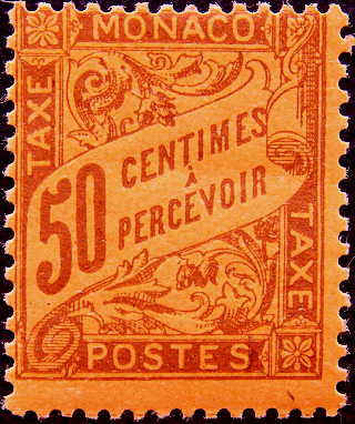 Монако 1904 год . Доплатная , 50 с . Каталог 6,50 €.