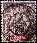 Мадагаскар 1896 год . Мир и Торговля , 25 c. Каталог 5,50 €.