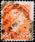 Канада 1870 год . Queen Victoria . 3 c . Каталог 50,0 £ . (1)
