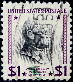 США 1938 год . Вудро Вильсон (1856-1924) , 28-й президент США . (1)