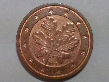 Германия, 2 Евро цента, евроцента, цента, (2 cent) 2007 года, F - Штутгарт; _248_