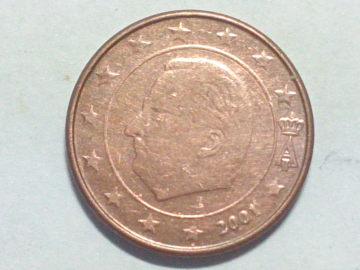 Бельгия, 1 Евро цент, евроцент, цент, (1 cent) 2001 года; _248_