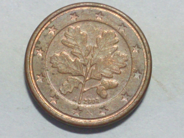 Германия, 1 Евро цент, евроцент, цент, (1 cent) 2002 года, А - Берлин; _248_2