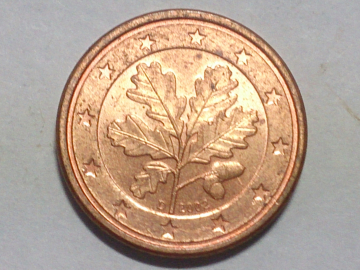 Германия, 1 Евро цент, евроцент, цент, (1 cent) 2002 года, D - Мюнхен; _248_