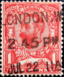 Великобритания 1911 год . Король Георг V . 1 p . Каталог 2,50 £. (4)