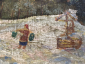 Баба с полными ведрами NoName Живопись, до 1920 , 31×2.5×31 см,картина,холст на фанере масло - вид 10