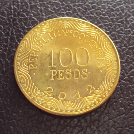 Колумбия 100 песо 2012 год.