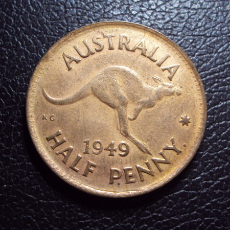 Австралия 1/2 пенни 1949 год точка.