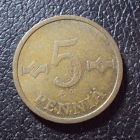Финляндия 5 пенни 1973 год.