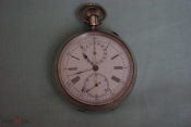 Старинные серебрянные часы хронограф ASCOT.