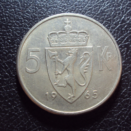 Норвегия 5 крон 1965 год.