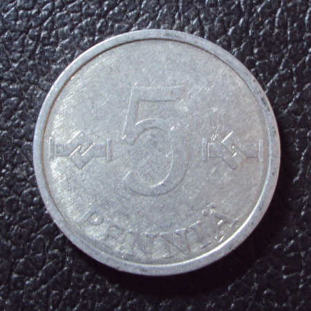 Финляндия 5 пенни 1985 год.