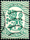 Финляндия 1929 год . Герб , 40 p . Каталог 1,0 €.