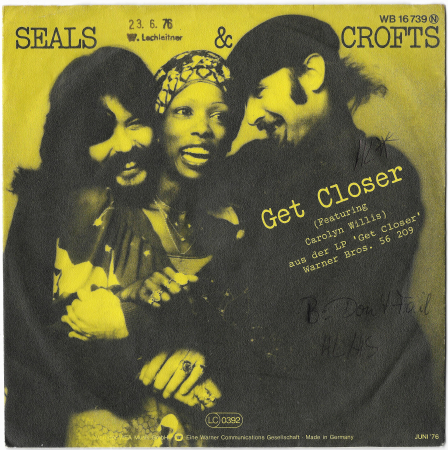 Seals & Crofts "Get Closer" 1976 Single  