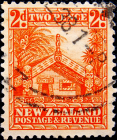 Новая Зеландия 1935 год . Резной Дом Маори . Каталог 3,50 £ . (2)