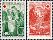 Франция 1970 год . Красный крест , полная серия . Каталог 2,0 £ .