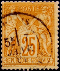 Франция 1879 год . Аллегория . 25 c . Каталог 5,50 £ . (2)