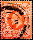 Великобритания 1911 год . король Эдвард VII . 4 p . Каталог 15 £.