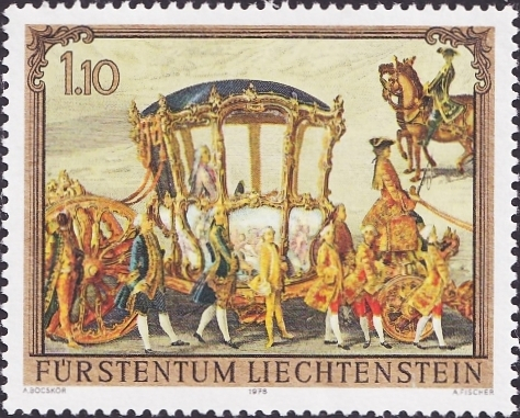 Лихтенштейн 1978 год . Золотая карета принца Йозефа Венцеля . Каталог 3,80 €. (6) 