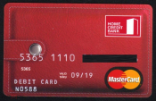 Пластиковая банковская карта КМВ MasterCard ХоумКредит без надписи UNC без обращения
