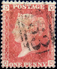 Великобритания 1864 год . Королева Виктория 1 p , пл. 94 . Каталог 6,0 £ . (006)