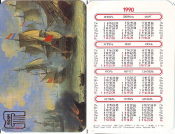 Календарик 1990 Адам Сило, Морской бой, ТОХМ изд. Коммунар