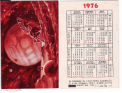 Календарик СССР 1976, космический корабль, изд. Плакат, на спутнике Юпитера