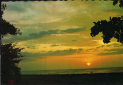 Открытка Бали 1970-е. Кута. Закат, пляж, море чистая