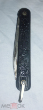 Нож складной СССР с рисунком олень. петух. + чехол - вид 2