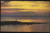 Открытка СССР 1985 г. Белое море. закат, люди фото в. Дорожинского идз. Планета чистая
