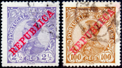 Португалия 1910 год . Король Мануэль II , часть серии . Каталог 2,0 €.