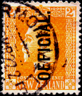 Новая Зеландия 1917 год . Король Георг V , 2 p . Служебная .